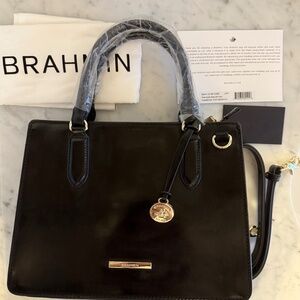 Brahmin "Camille" Black Satchel w/Removable Shoulder Strap Never Worn